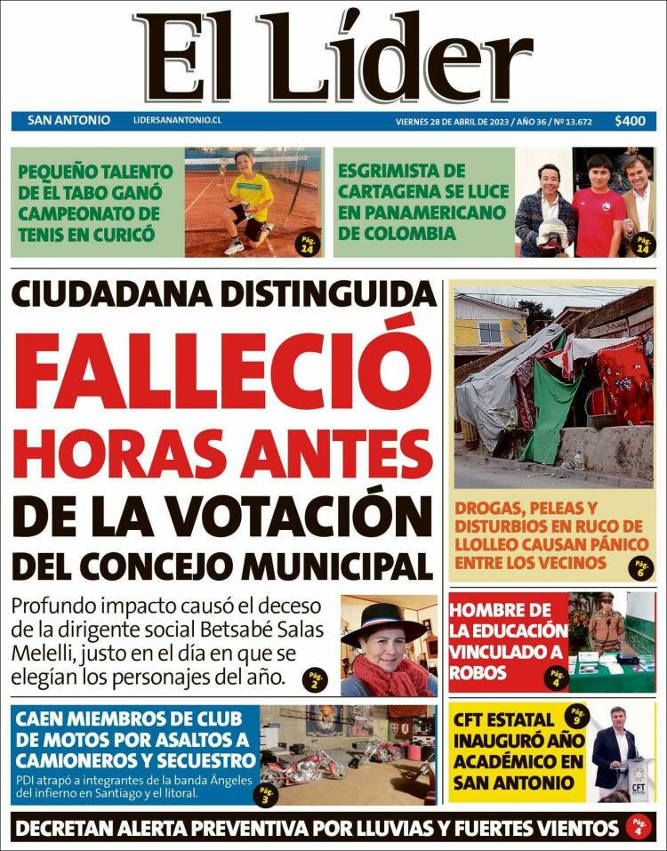 Portada de Lider de San Antonio (Chile)