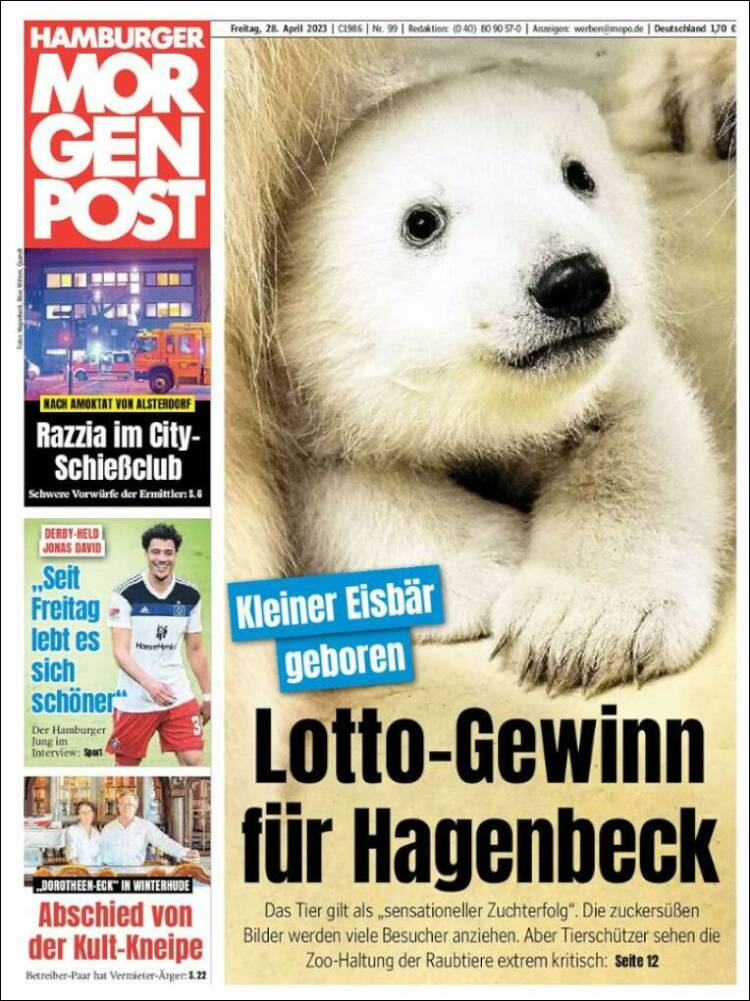 Portada de Hamburger Morgenpost  (Alemania)