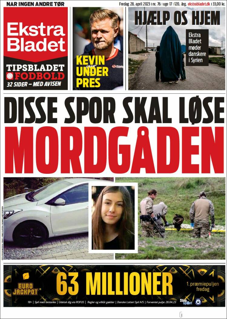 Portada de Ekstra Bladet (Dinamarca)