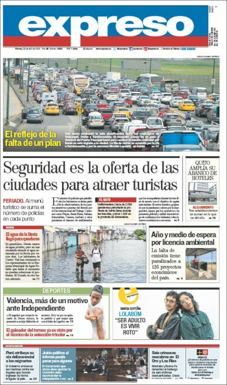 Portada de Expreso (Ecuador)
