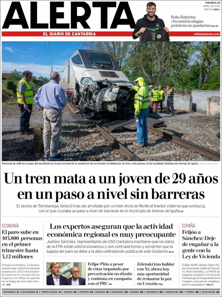 Portada de Alerta - El Diario de Cantabria (Espa&ntilde;a)