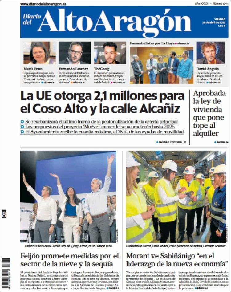 Portada de Diario del AltoAragón (Espa&ntilde;a)