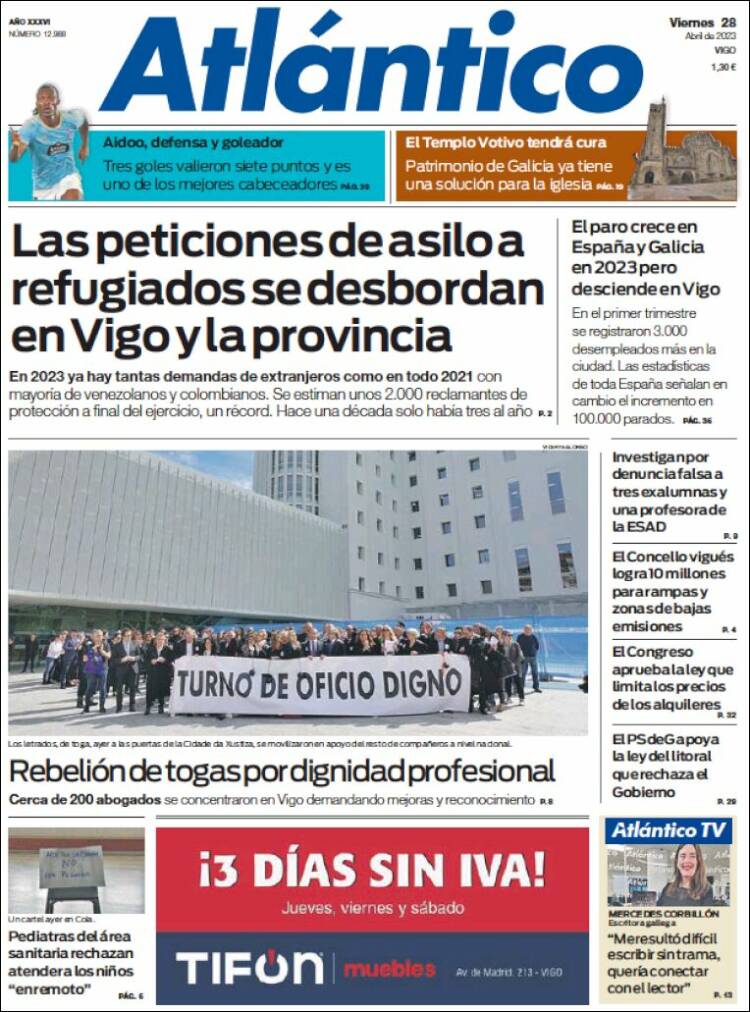 Portada de Atlántico Diario (Espa&ntilde;a)