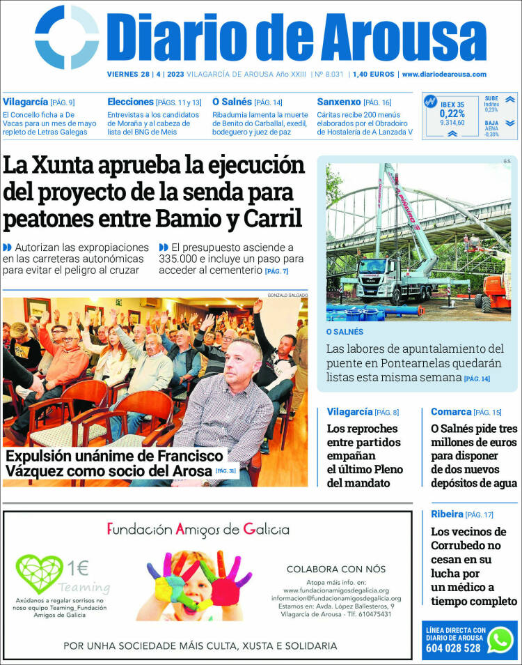 Portada de Diario de Arousa (Espa&ntilde;a)