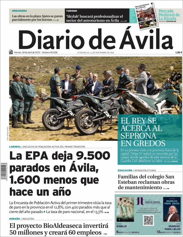 Portada de Diario de Ávila (Espa&ntilde;a)