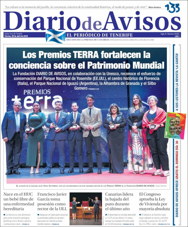 Portada de Diarios de Avisos (Espa&ntilde;a)