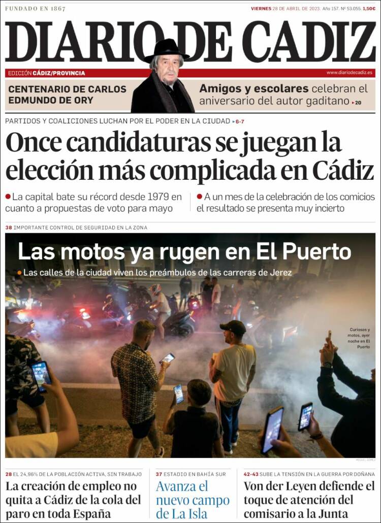 Portada de Diario de Cádiz (Espa&ntilde;a)