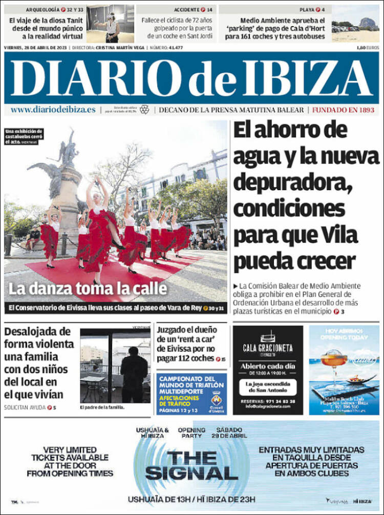Portada de Diario de Ibiza (Espa&ntilde;a)