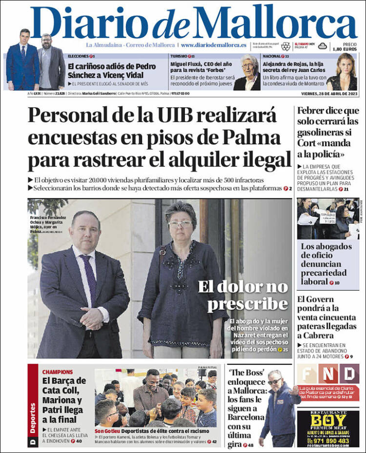 Portada de Diario de Mallorca (Espa&ntilde;a)