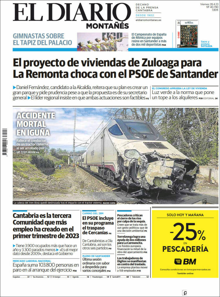 Portada de El Diario Montañés (Espa&ntilde;a)