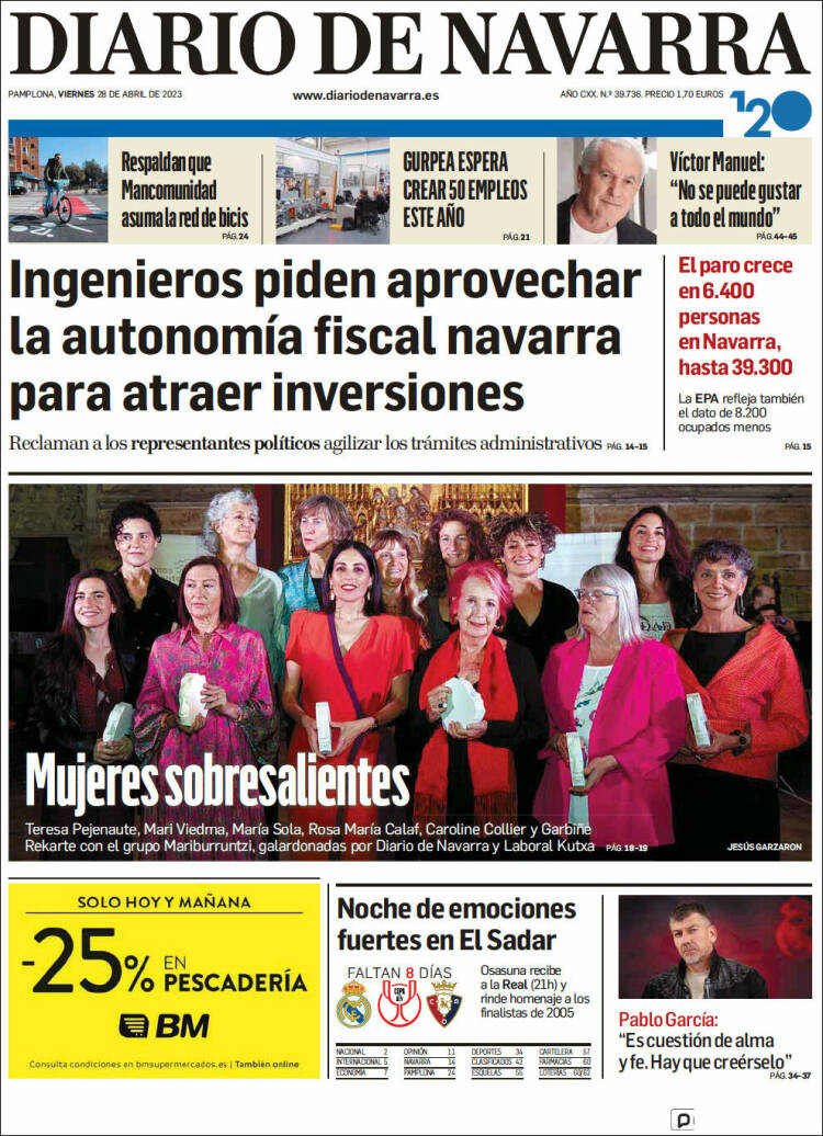 Portada de Diario de Navarra (Espa&ntilde;a)