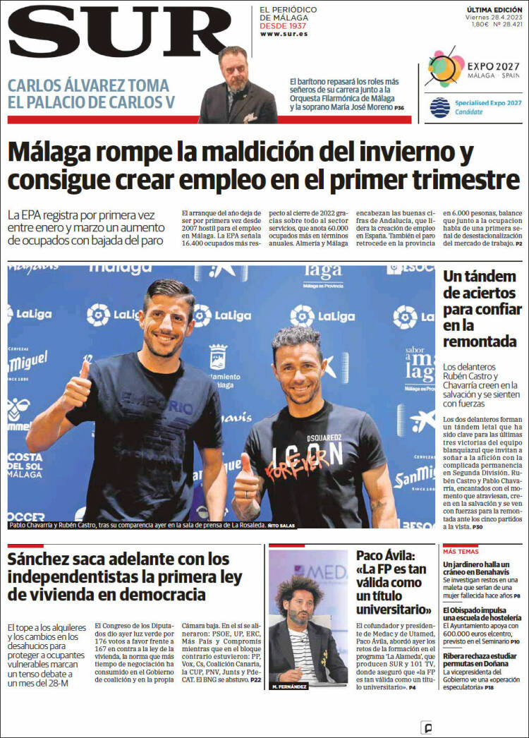 Portada de Diario el Sur (Espa&ntilde;a)