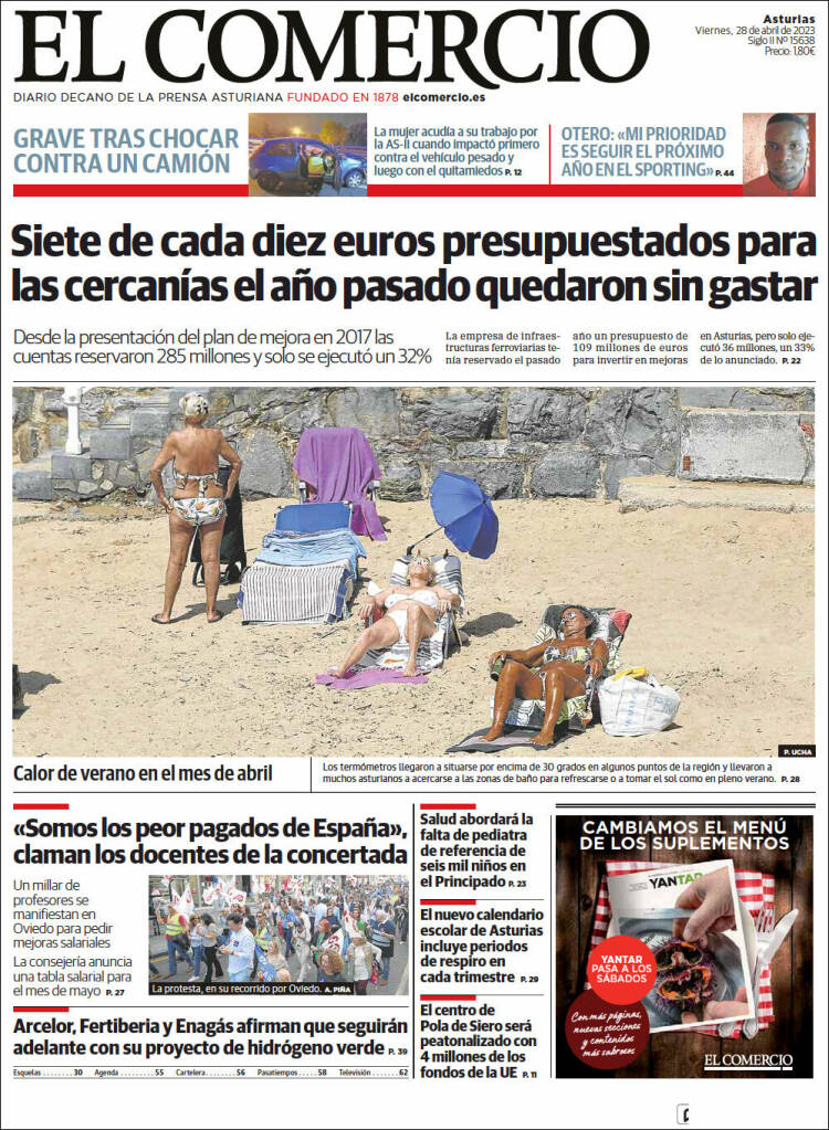 Portada de El Comercio (Espa&ntilde;a)