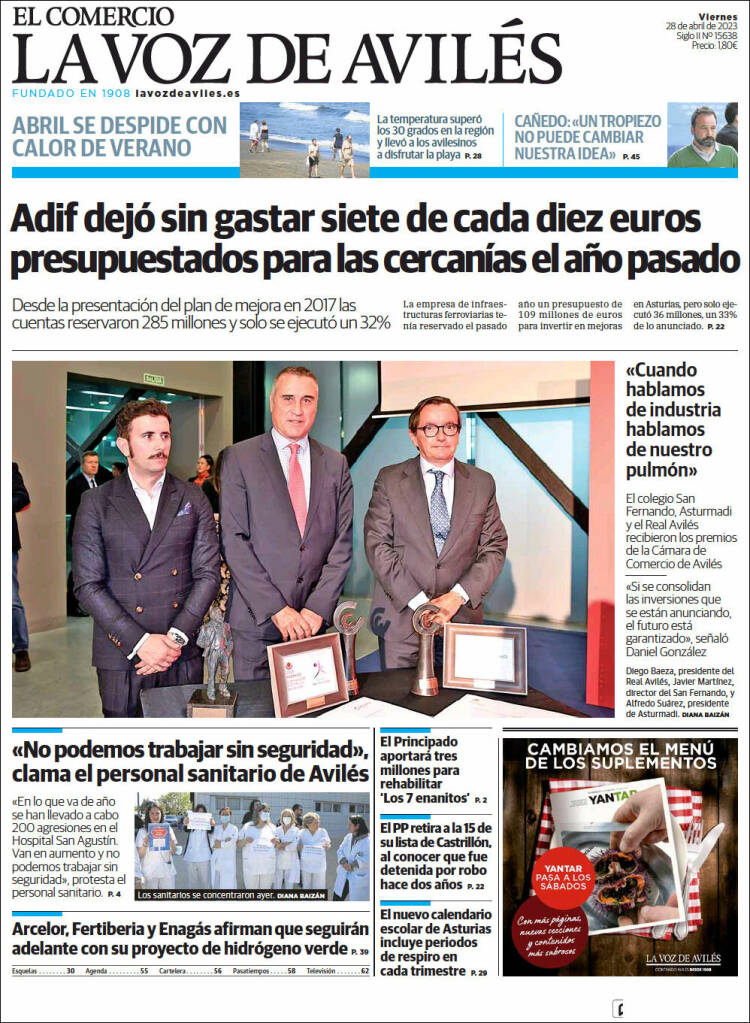 Portada de El Comercio - Avilés (Espa&ntilde;a)