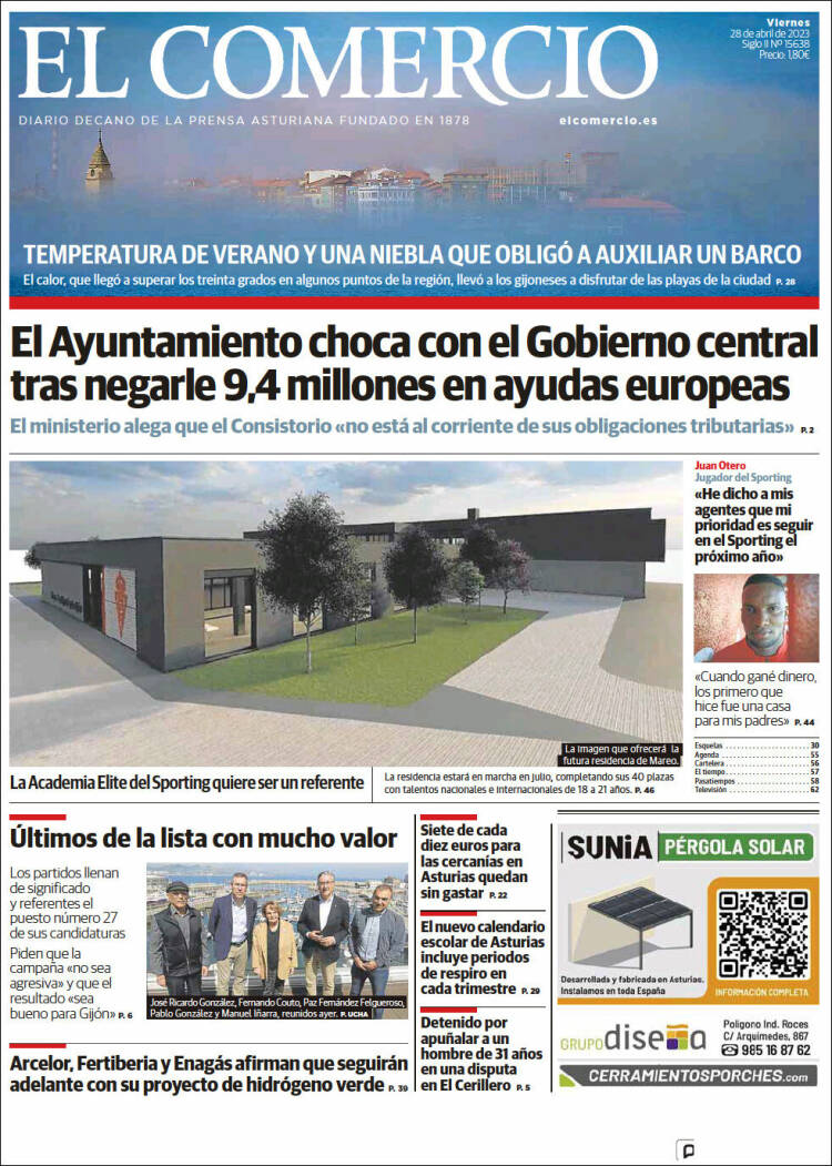 Portada de El Comercio - Gijón (Espa&ntilde;a)