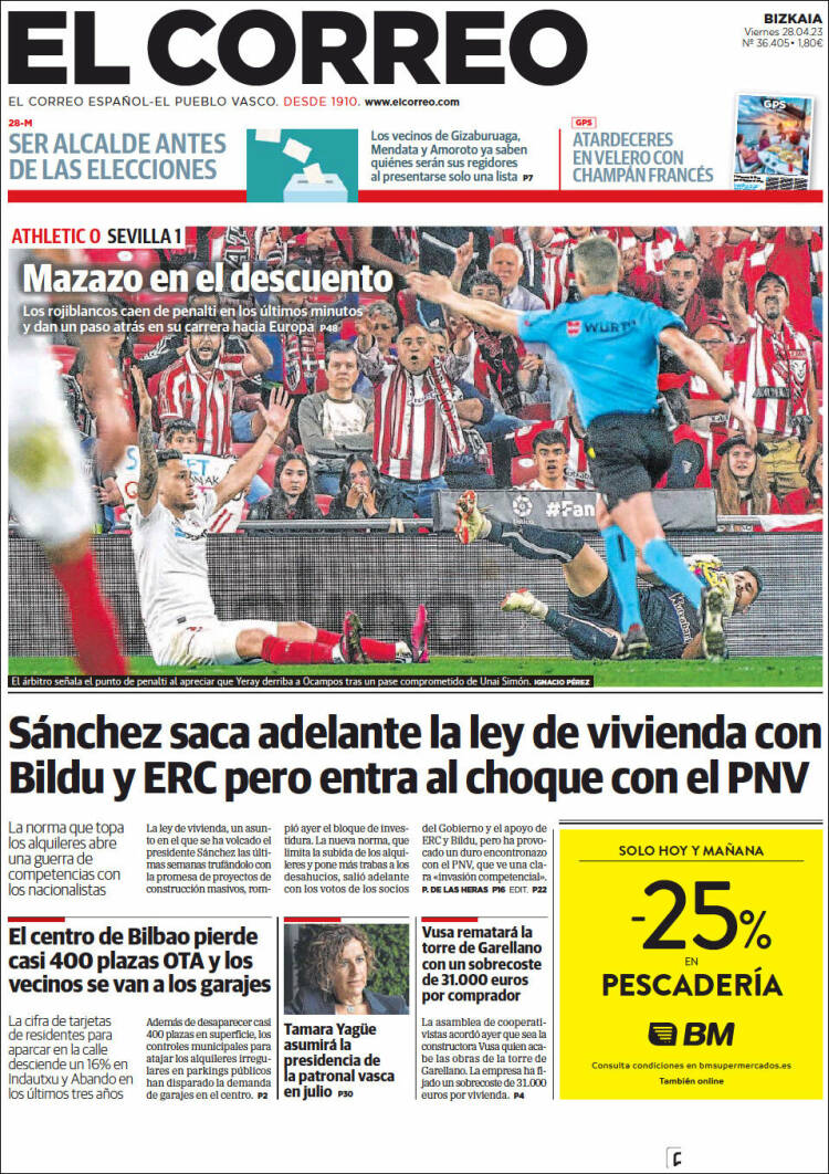 Portada de El Correo (Espa&ntilde;a)