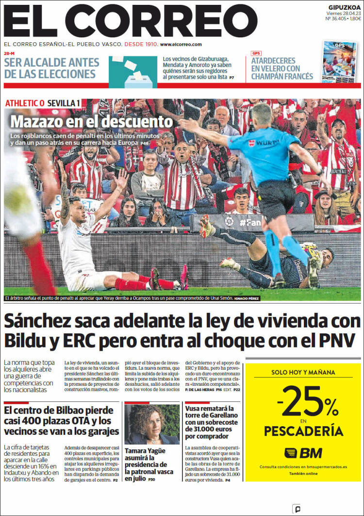 Portada de El Correo - Guipuzcoa (Espa&ntilde;a)