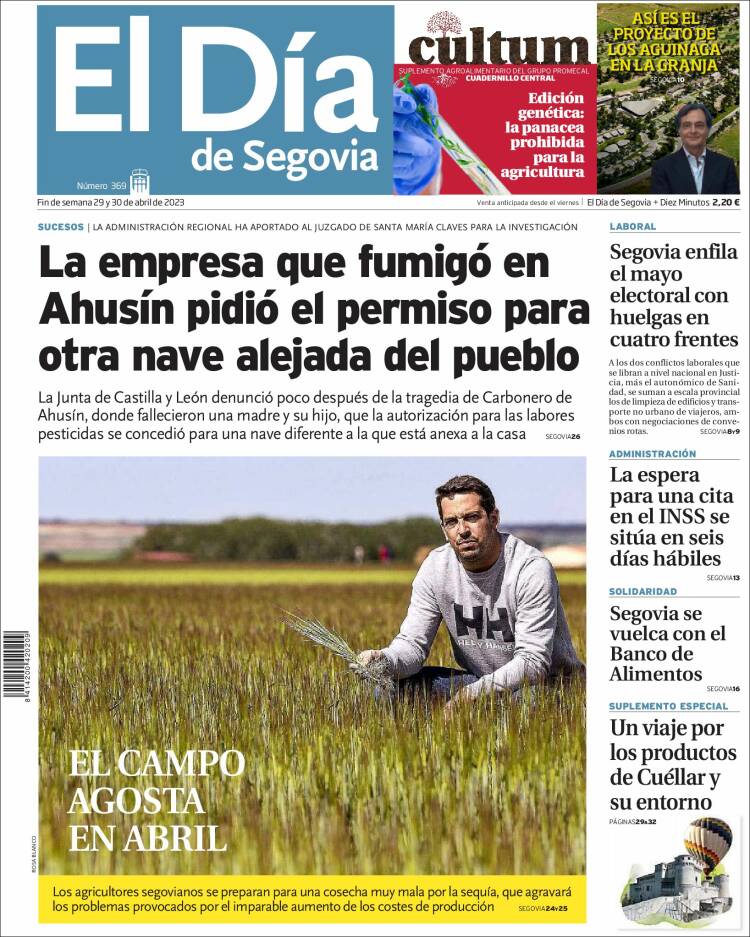 Portada de El Día de Segovia (Espa&ntilde;a)