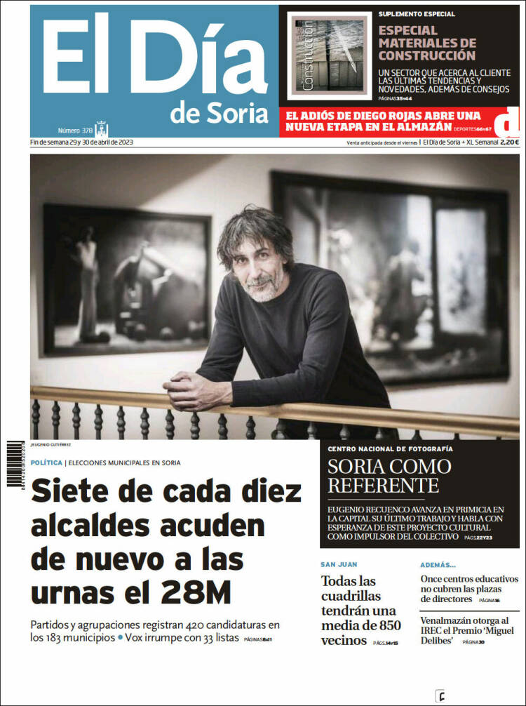 Portada de El Día de Soria (Espa&ntilde;a)