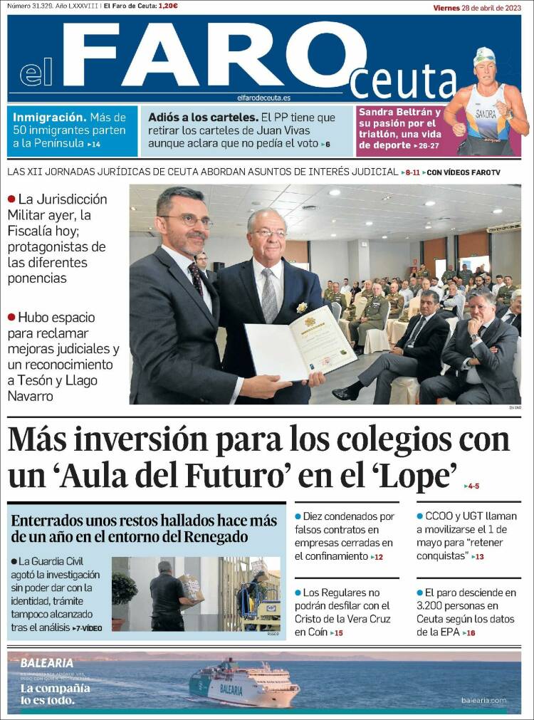 Portada de El Faro de Ceuta (Espa&ntilde;a)