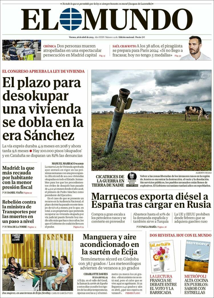 Portada de El Mundo (Espa&ntilde;a)