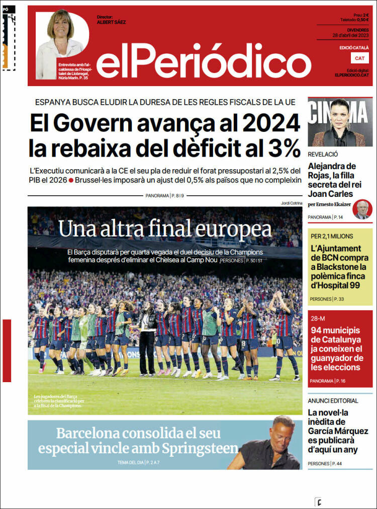 Portada de El Periódico de Catalunya (Espa&ntilde;a)