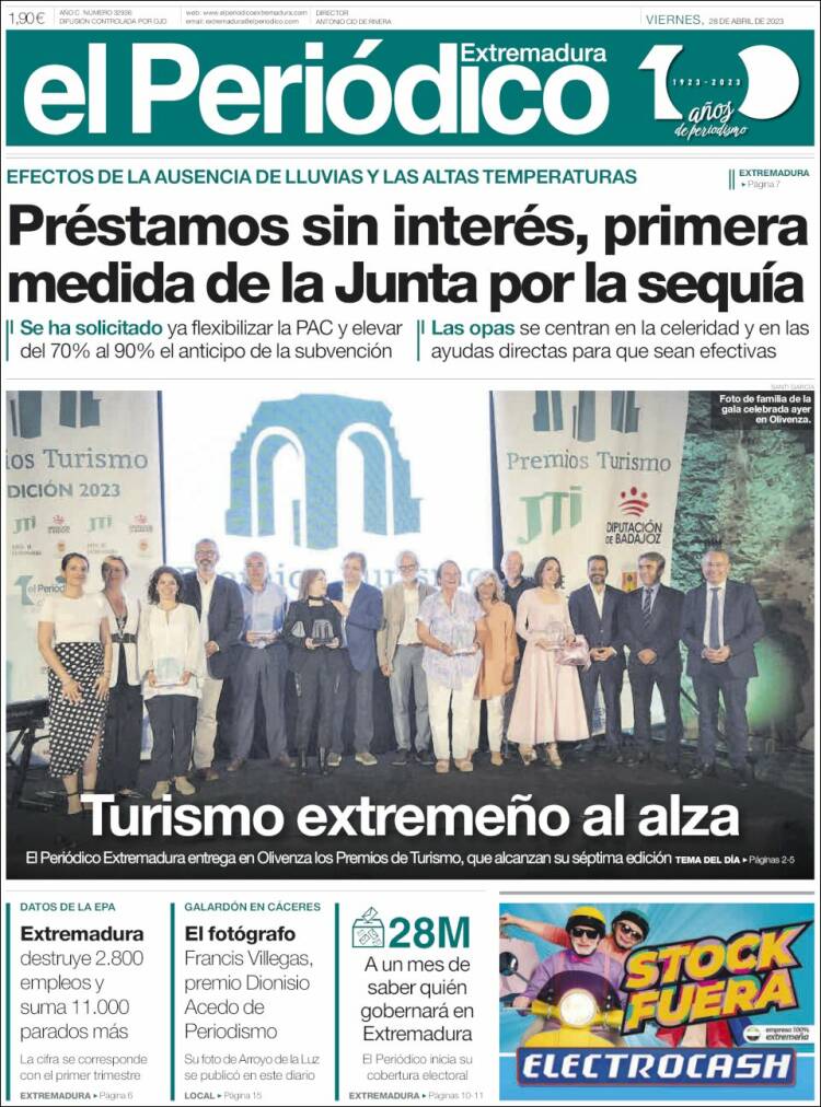 Portada de El Periódico de Extremadura (Espa&ntilde;a)