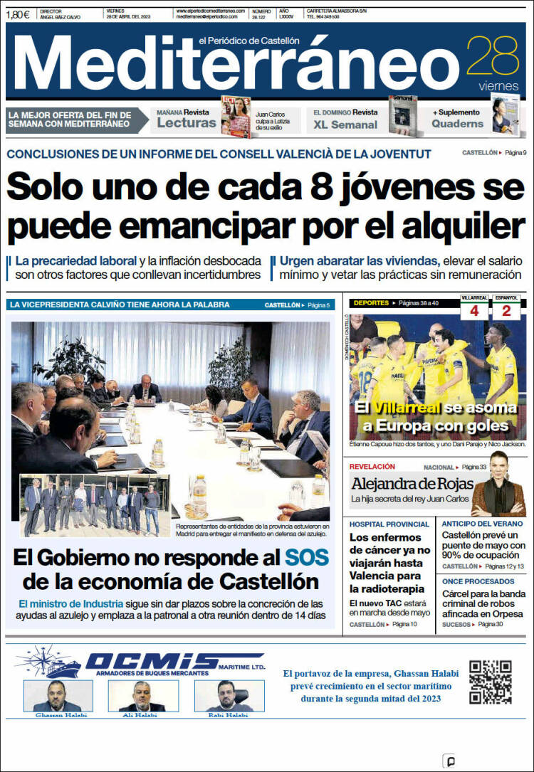 Portada de El Periódico Mediterraneo (Espa&ntilde;a)