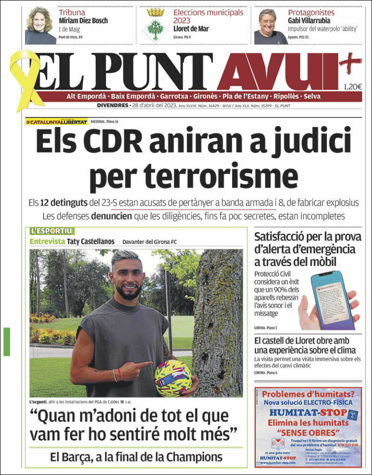 Portada de El Punt Avui - Girona (Espa&ntilde;a)