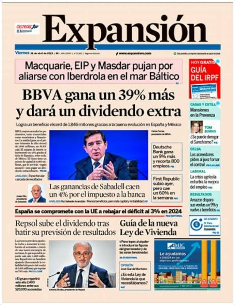 Portada de Expansión (Espa&ntilde;a)
