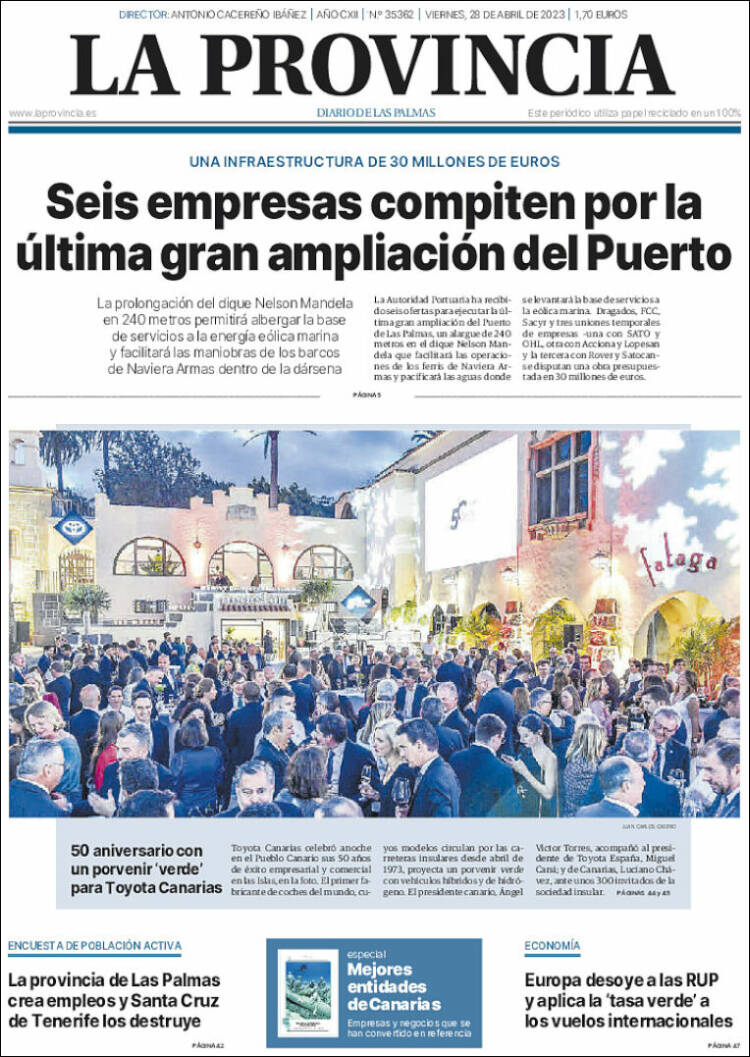 Portada de La Provincia (Espa&ntilde;a)