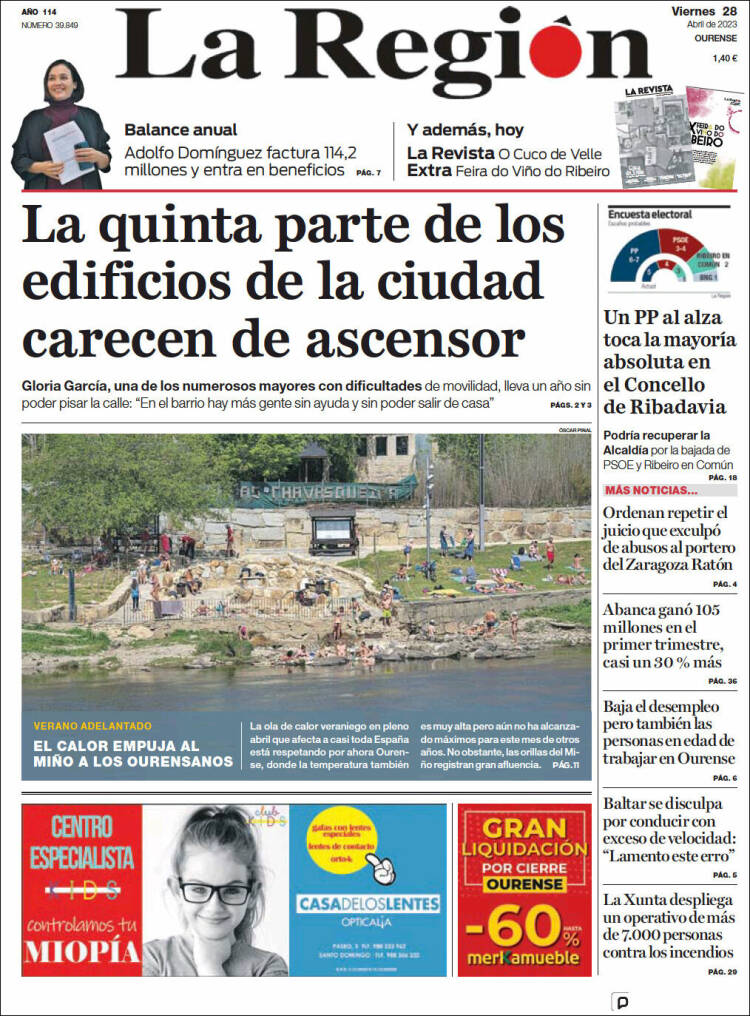 Portada de La Región de Ourense (Espa&ntilde;a)