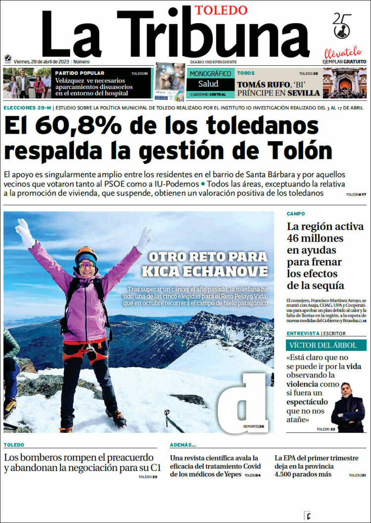 Portada de La Tribuna de Toledo (Espa&ntilde;a)