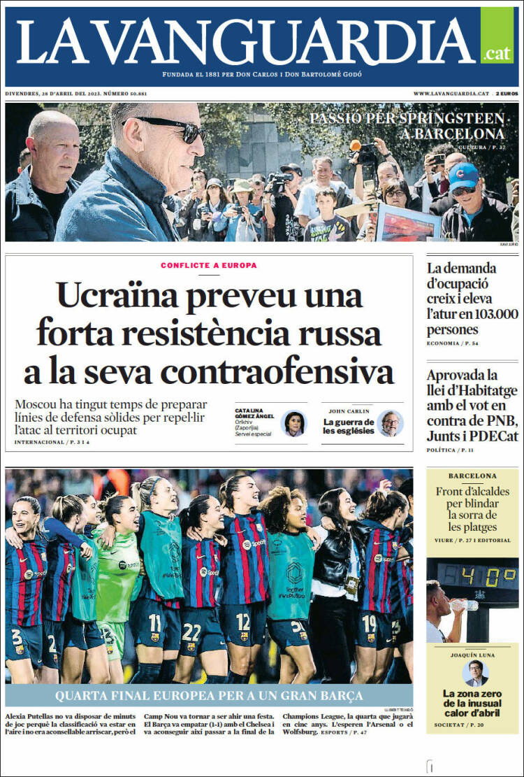 Portada de La Vanguardia (Espa&ntilde;a)