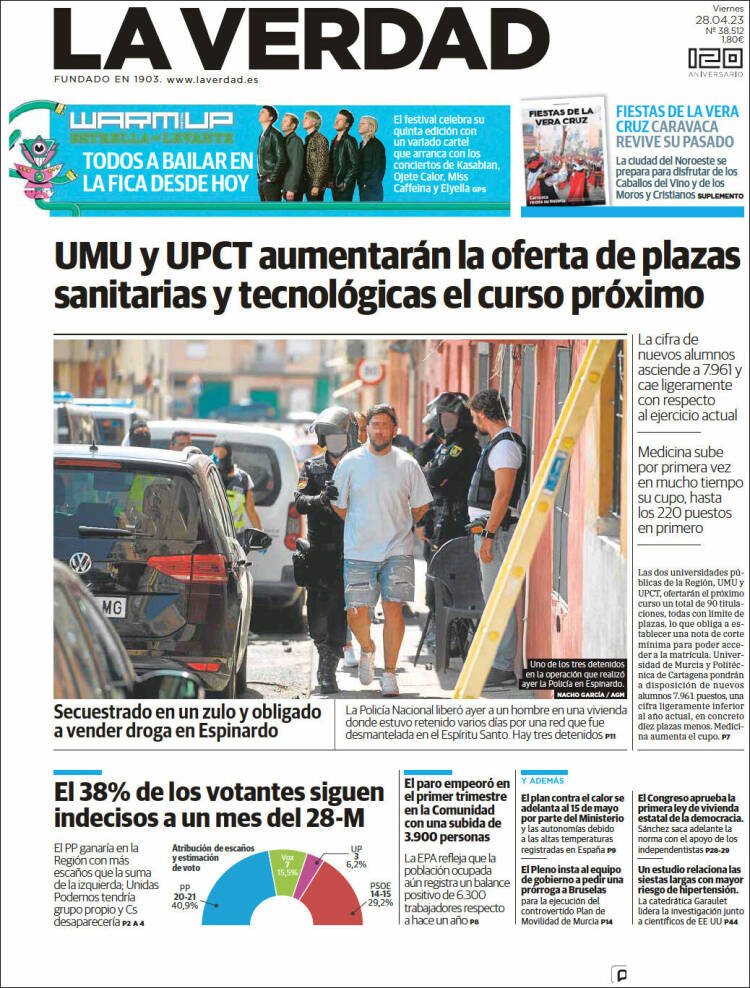 Portada de La Verdad de Murcia (Espa&ntilde;a)