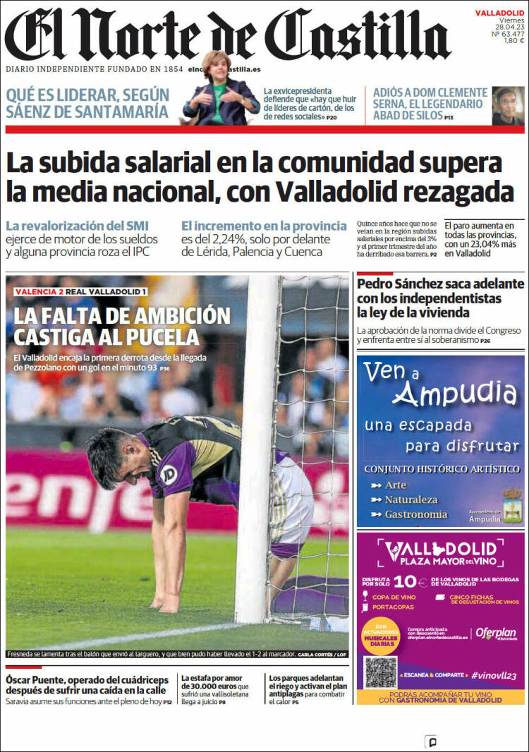 Portada de Norte de Castilla - Valladolid (Espa&ntilde;a)