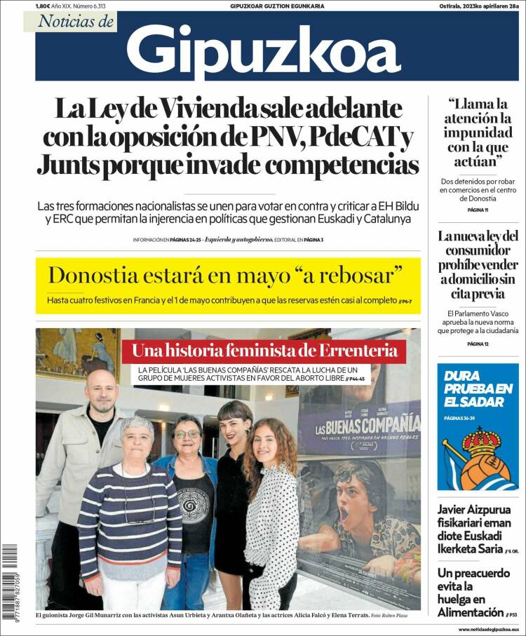 Portada de Noticias de Gipuzkoa (Espa&ntilde;a)