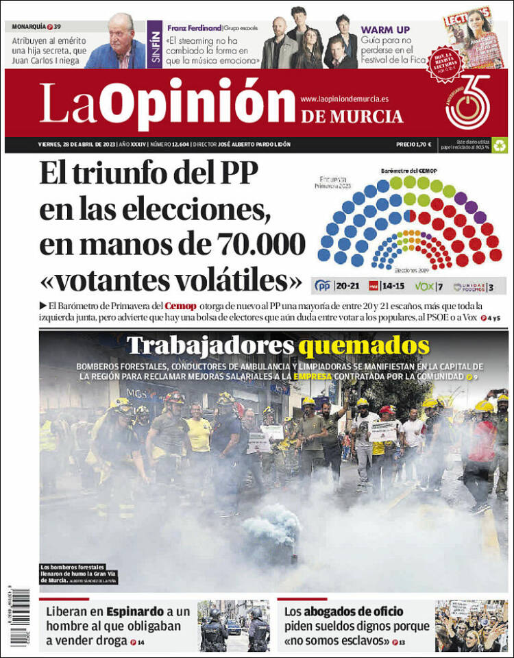 Portada de La Opinión de Murcia (Espa&ntilde;a)