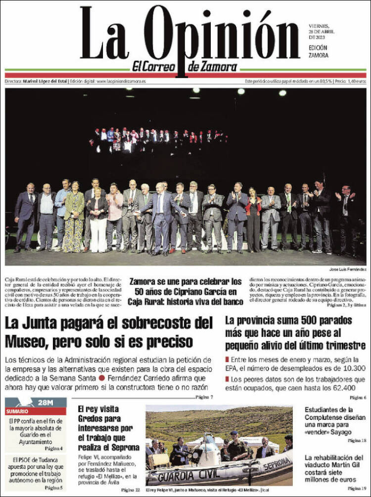 Portada de La Opinión - El Correo de Zamora (Espa&ntilde;a)