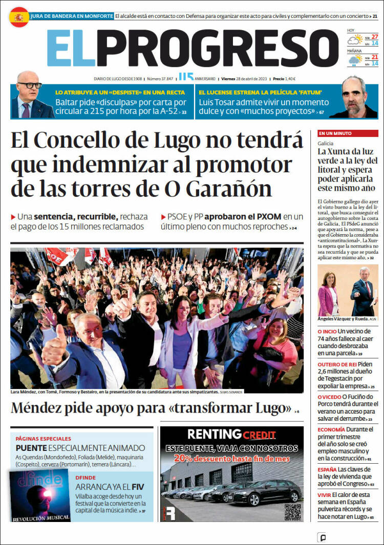 Portada de El Progreso (Espa&ntilde;a)