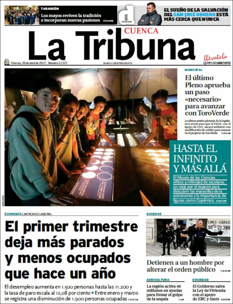Portada de La Tribuna de Cuenca (Espa&ntilde;a)