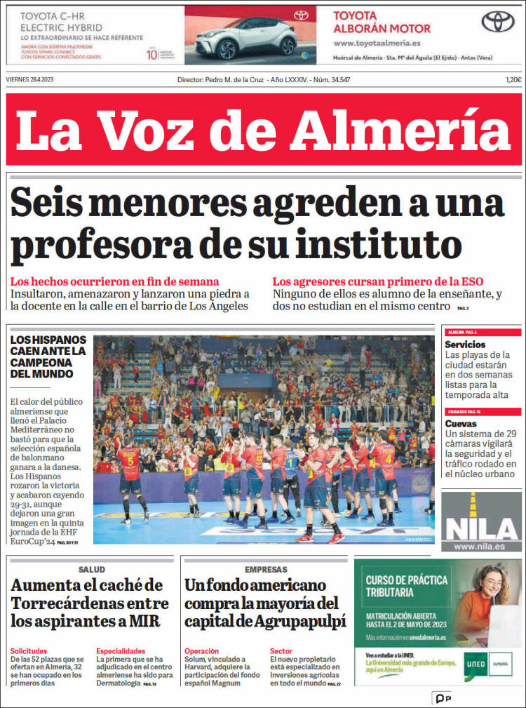 Portada de La Voz de Almería (Espa&ntilde;a)