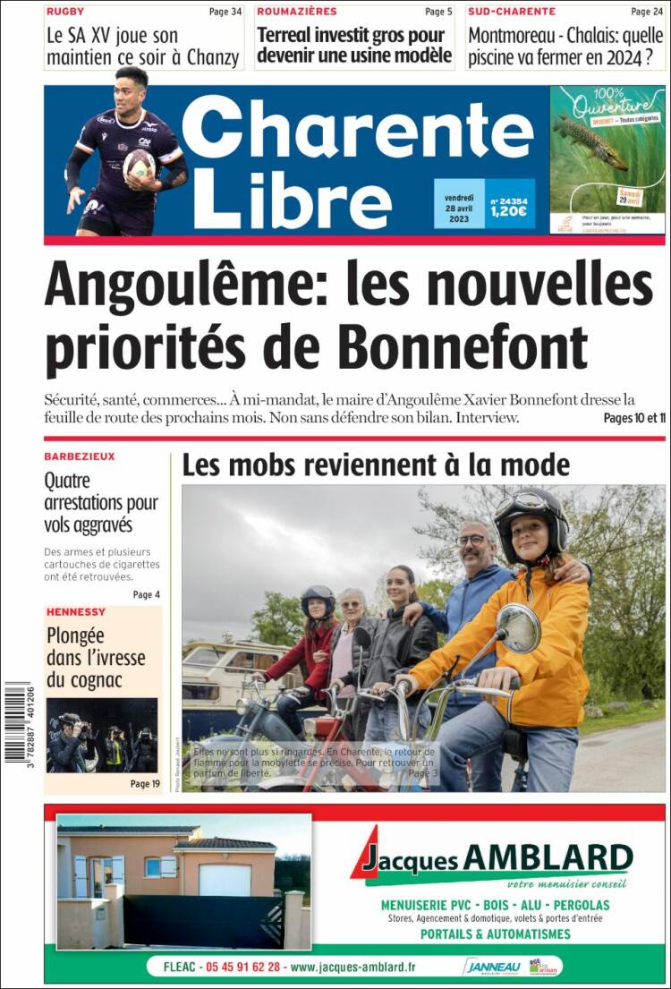 Portada de Charente Libre (Francia)