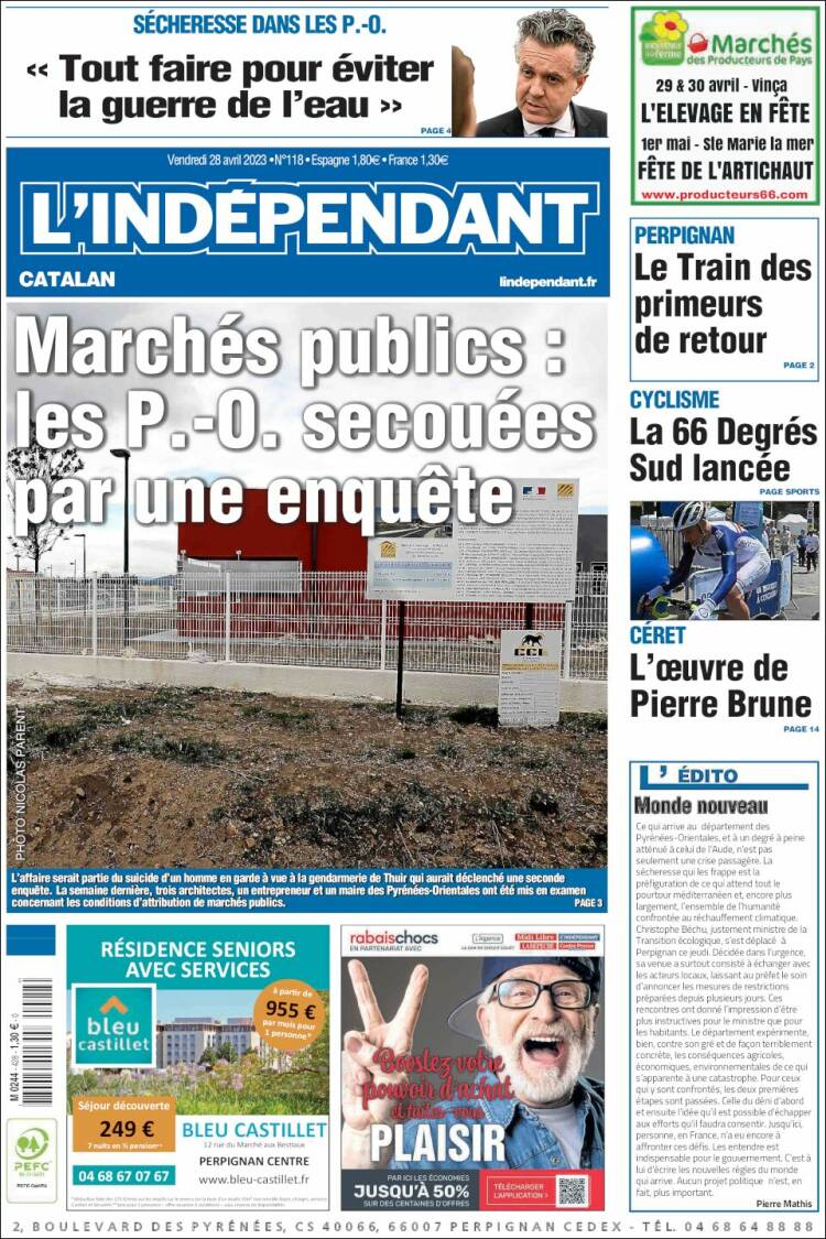 Portada de Le Indépendant (Francia)
