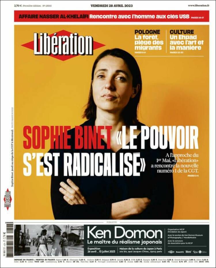 Portada de Libération (Francia)