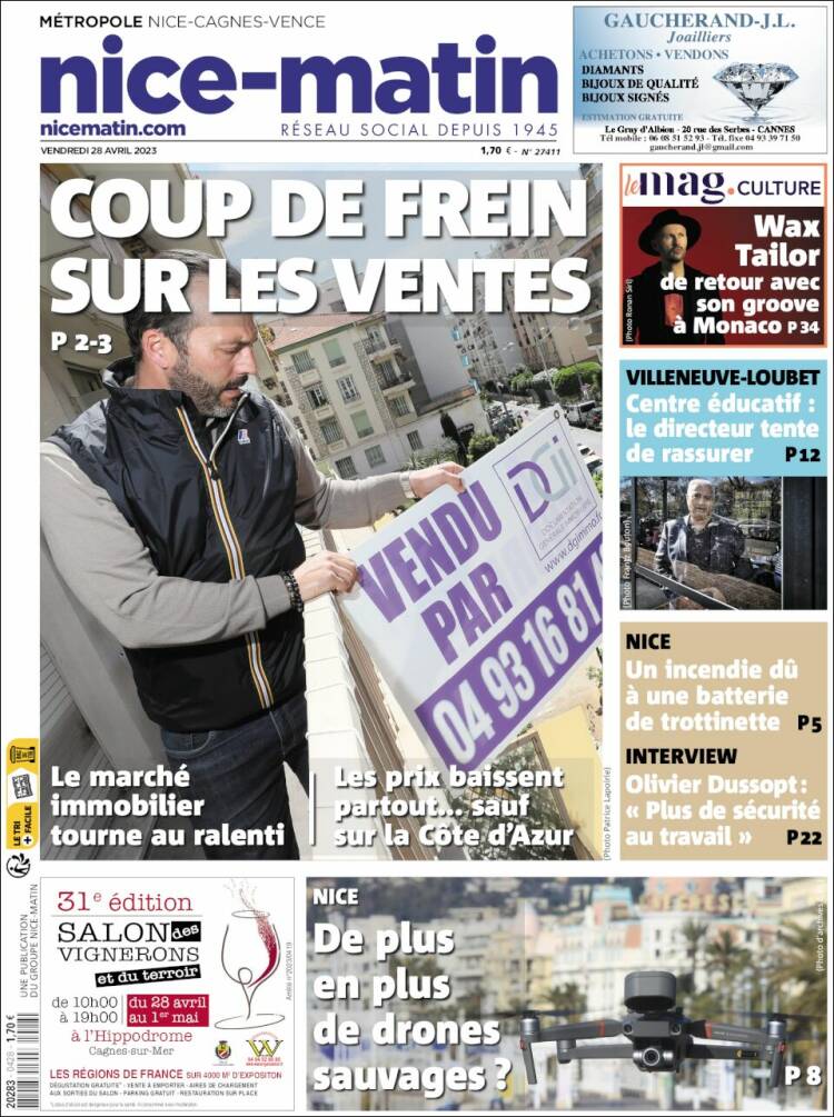Portada de Nice-Matin (Francia)