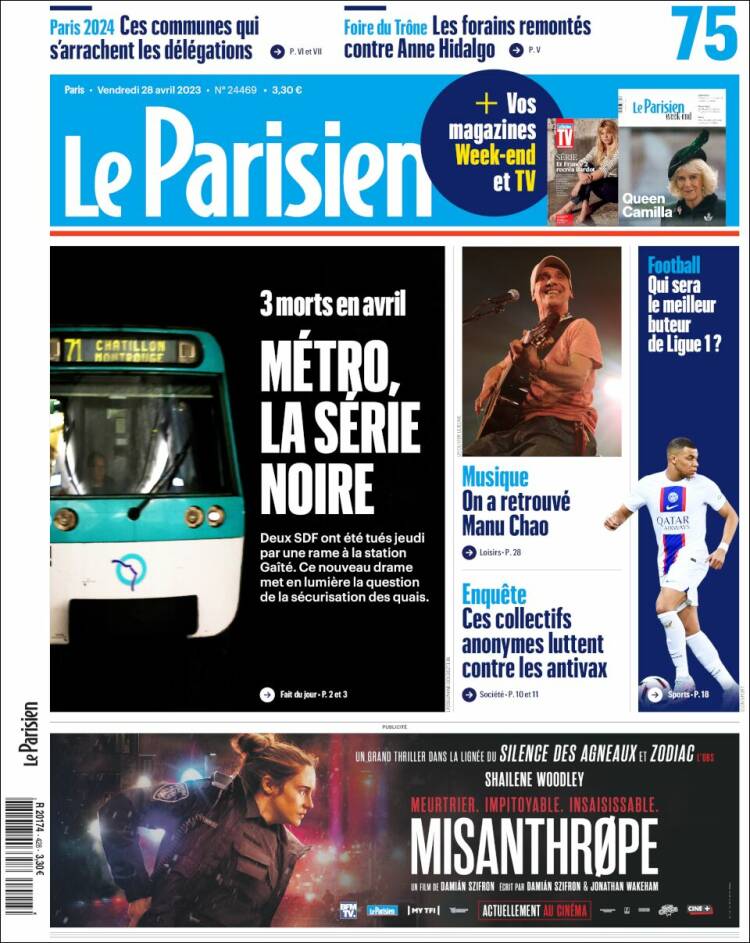 Portada de Le Parisien (France)