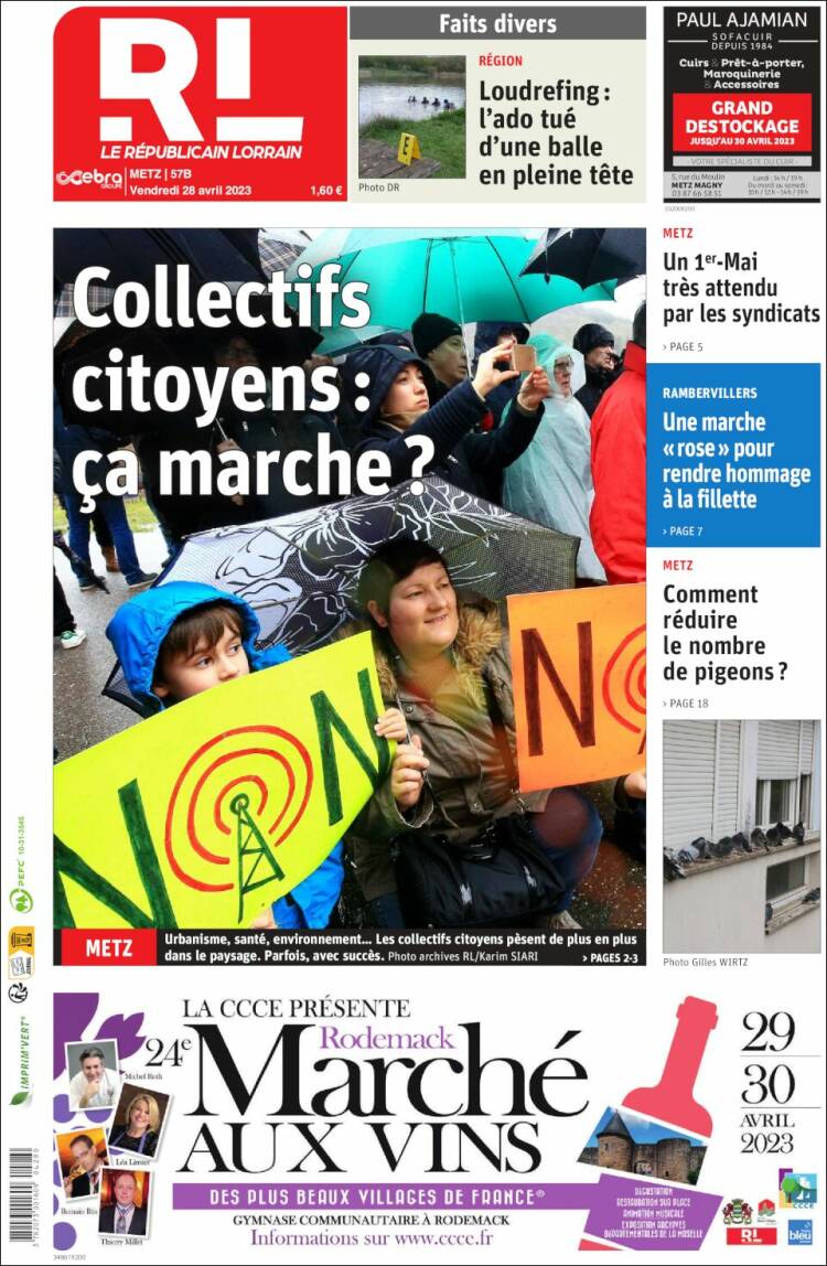 Portada de Le Republicain Lorrain (Francia)