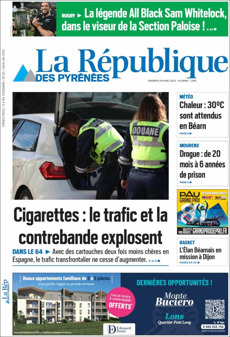 Portada de La République des Pyrénées (Francia)