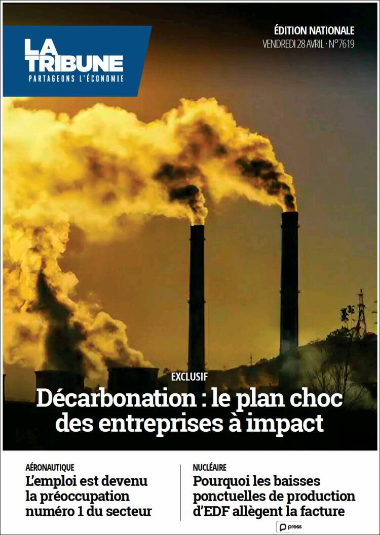 Portada de La Tribune (Francia)